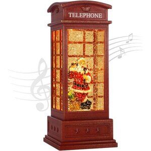 Christmas Snow Globe Lantern - Timer & Music, Singing Water Globe Home Decor